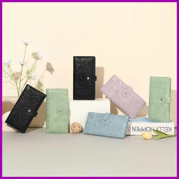 Slim RFID Blocking Vegan Leather Wallet with Zipper Pocket - Picture 7 of 8